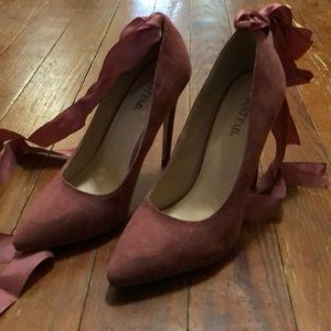 JustFab dusty pink pumps